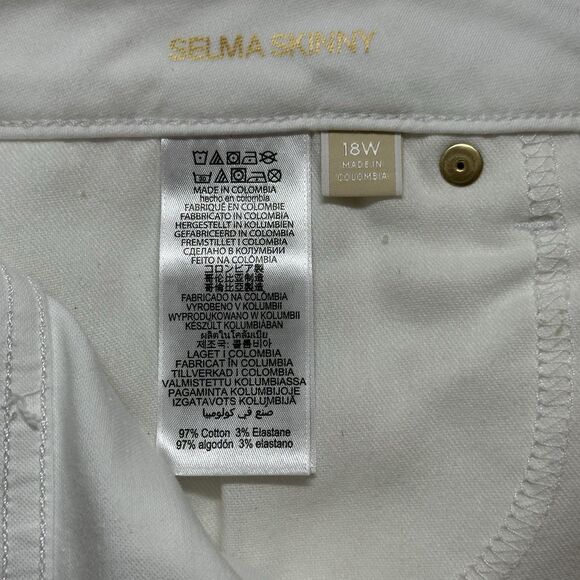 Michael Kors Selma Skinny Jeans Women Plus Sz 18W White Minimalist Comfy Casual - Picture 12 of 15
